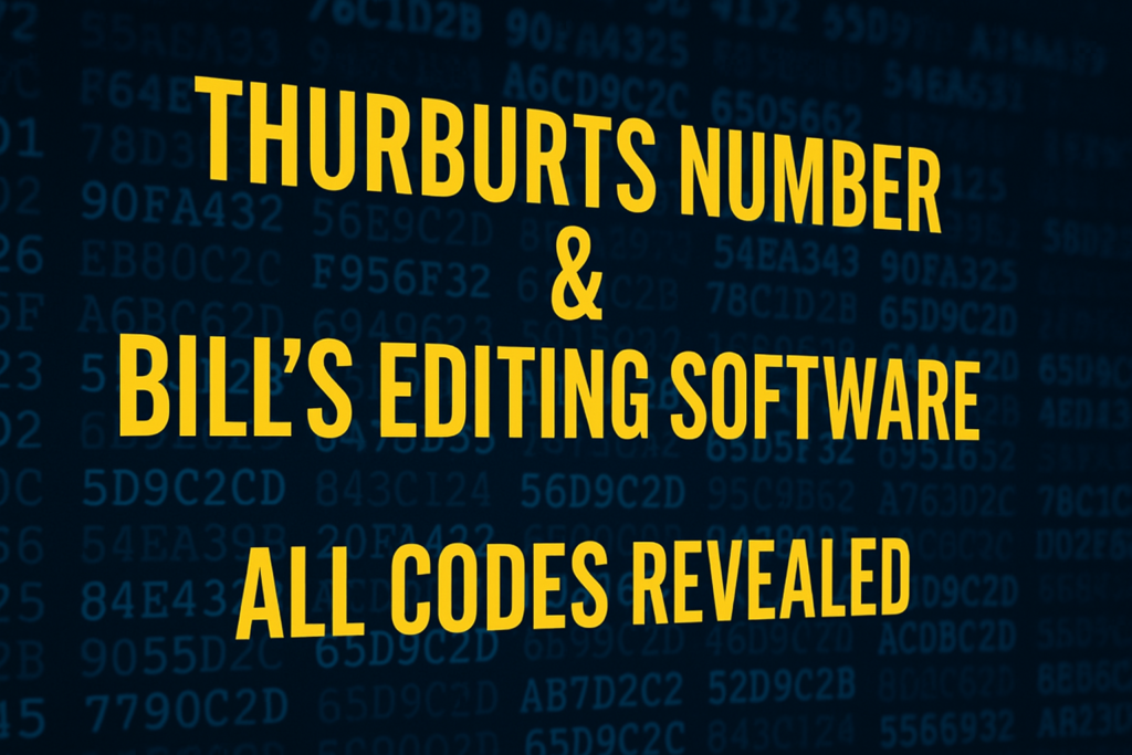 Thurburts Number & Bill’s Editing Software: All Codes Revealed