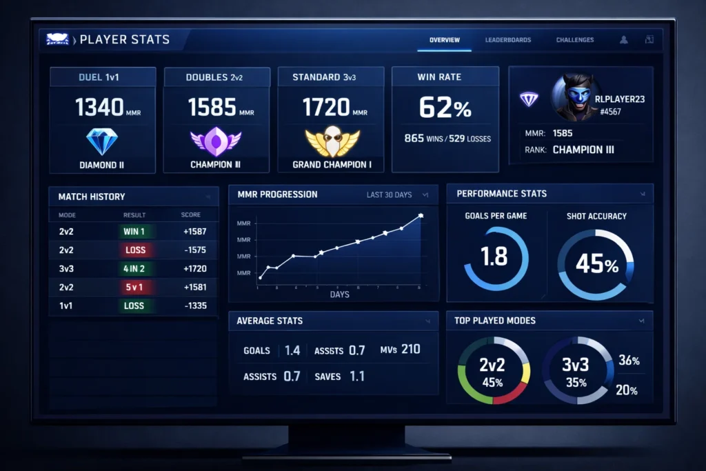 Rocket League stats dashboard