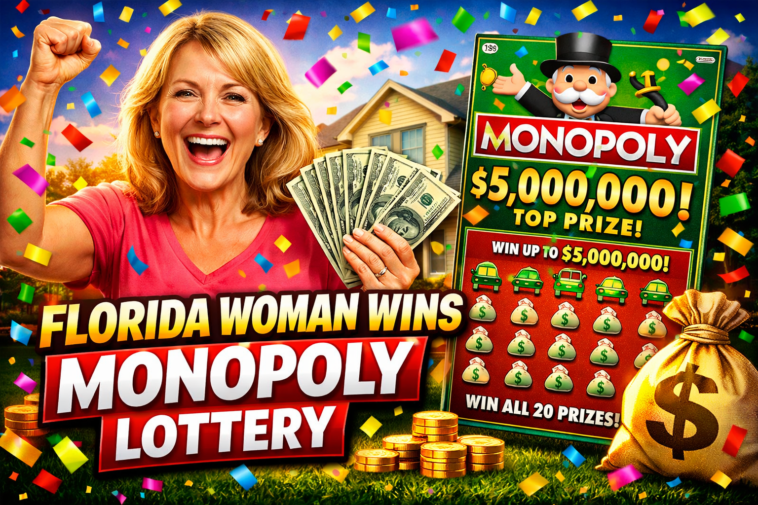 Florida woman reacts to $5M lottery win